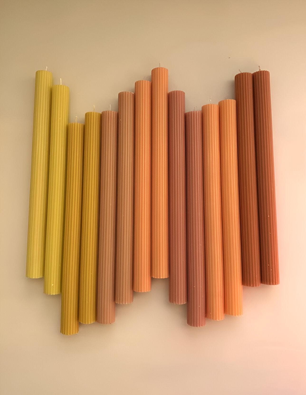Michelle- AUD -Ribbed Taper Candles