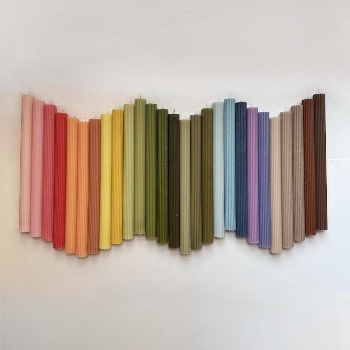 Michelle- AUD -Ribbed Taper Candles